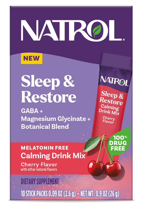 Natrol Sleep & Restore Melatonin Free Calming Drink Mix, Cherry Flavor