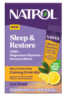 Natrol Sleep & Restore Melatonin Free Calming Drink Mix, Lemon Chamomile Flavor