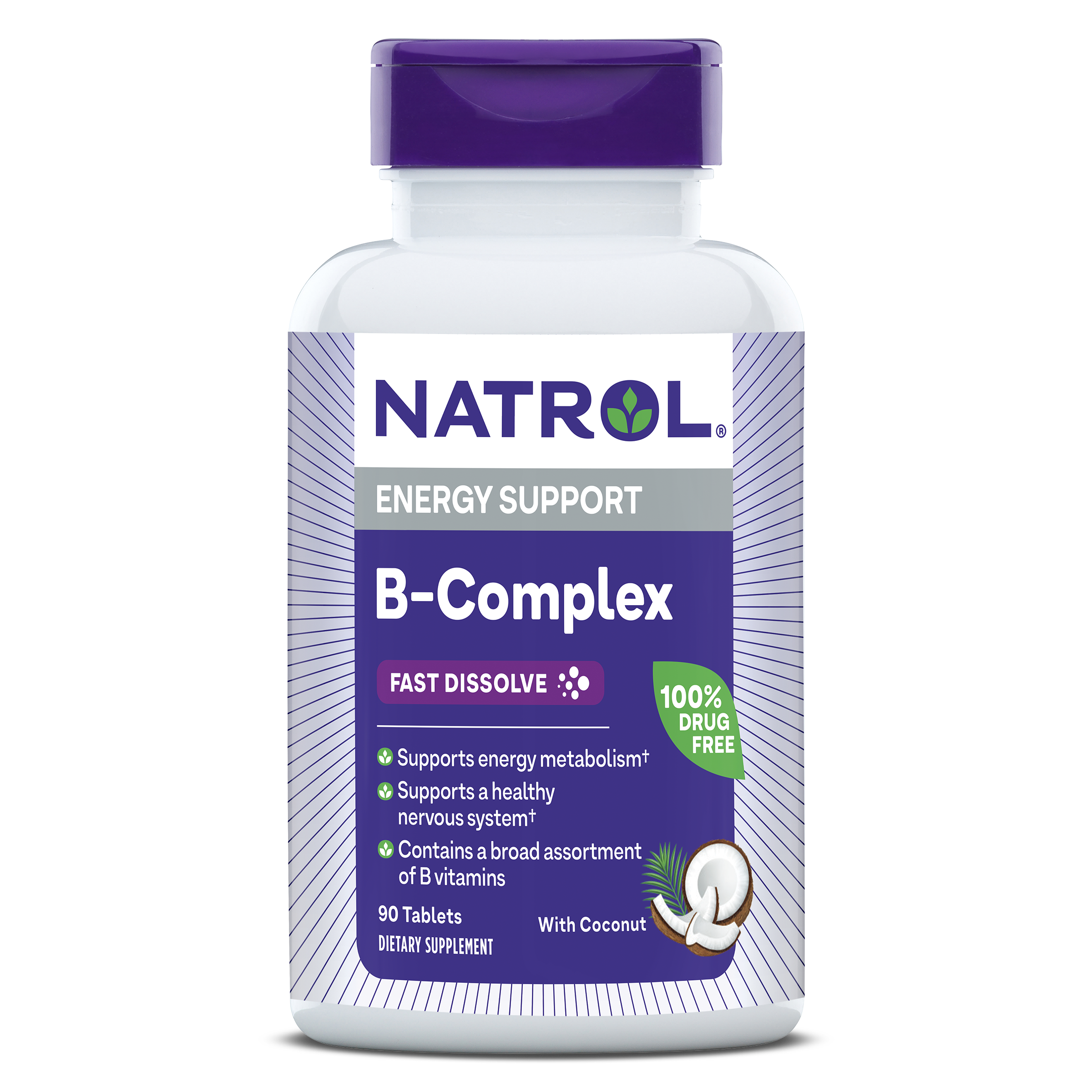 B-Complex Coconut Fast Dissolve Tablets | Energy Support | Natrol®